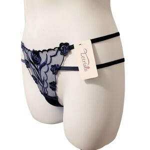 2/$20 Brand new navy blue rose panties underwear T-backs